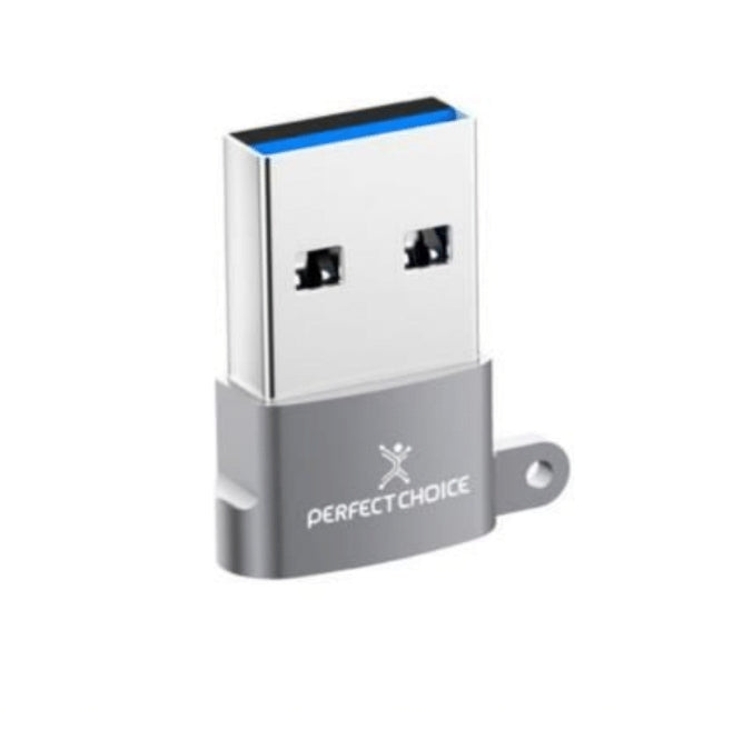 Mini Adaptador de USB A a USB C PERFECT CHOICE PC-101253 - Gris Mini Adaptador de USB A a USB C PERFECT CHOICE PC-101253 - Gris